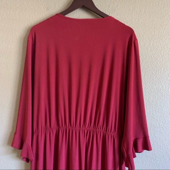 ASOS Curve Wrap Front Midi Dress With Frill Detail Size 20 - Picture 8 of 10